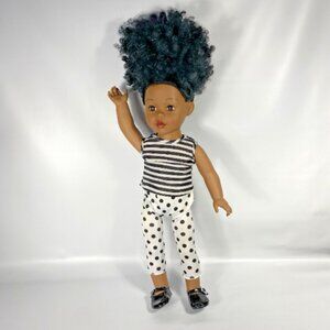 2013 Madame Alexander Doll 18” African with Black and White Clothes
